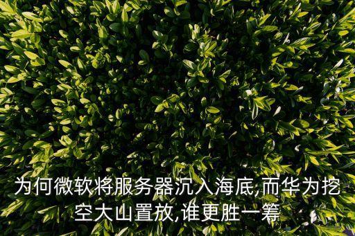 為何微軟將服務(wù)器沉入海底,而華為挖空大山置放,誰更勝一籌