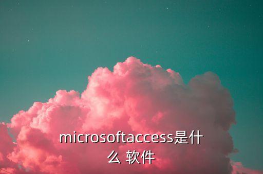 microsoftaccess是什么 軟件