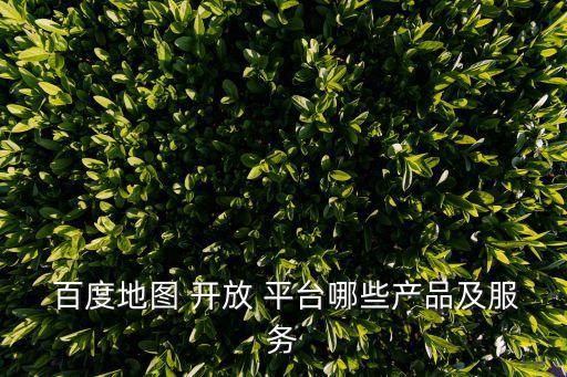 百度地圖 開放 平臺哪些產(chǎn)品及服務(wù)