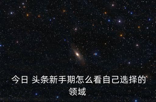  今日 頭條新手期怎么看自己選擇的領(lǐng)域