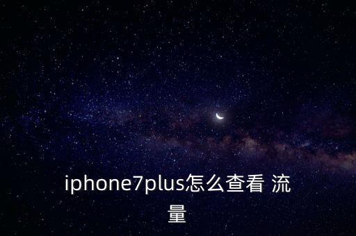 iphone7plus怎么查看 流量