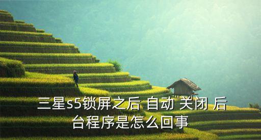  三星s5鎖屏之后 自動 關閉 后臺程序是怎么回事