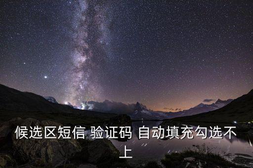 候選區(qū)短信 驗(yàn)證碼 自動填充勾選不上