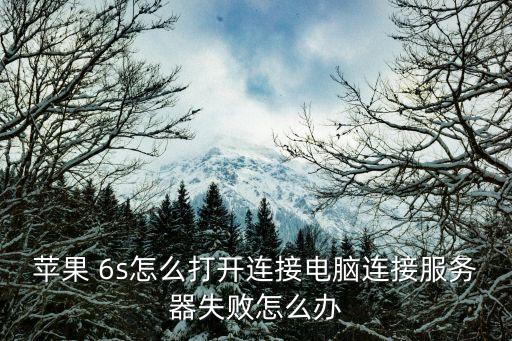 蘋果 6s怎么打開連接電腦連接服務器失敗怎么辦
