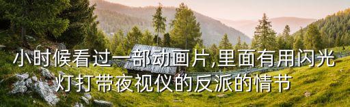 小時候看過一部動畫片,里面有用閃光燈打帶夜視儀的反派的情節(jié)