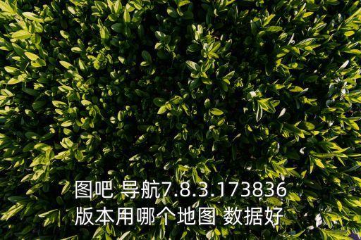 圖吧 導(dǎo)航7.8.3.173836版本用哪個(gè)地圖 數(shù)據(jù)好