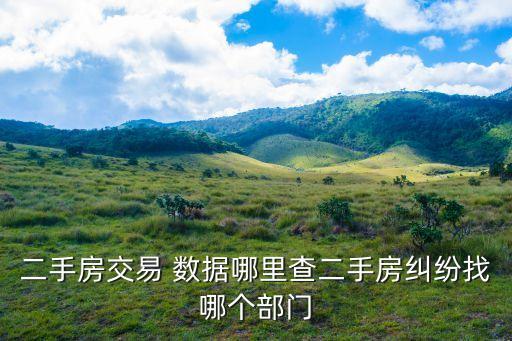 二手房交易 數(shù)據(jù)哪里查二手房糾紛找哪個部門