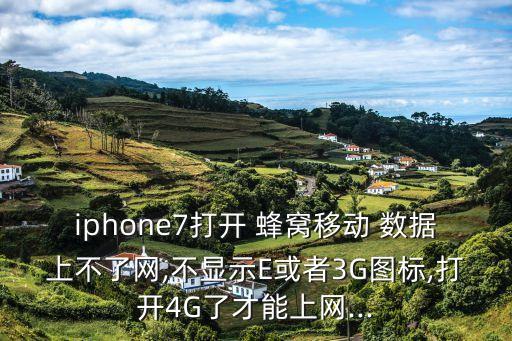 iphone7打開 蜂窩移動 數(shù)據(jù)上不了網(wǎng),不顯示E或者3G圖標(biāo),打開4G了才能上網(wǎng)...