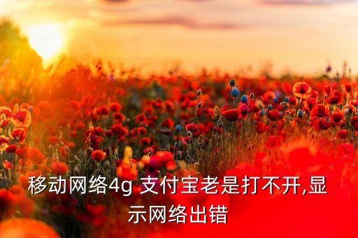 移動網(wǎng)絡4g 支付寶老是打不開,顯示網(wǎng)絡出錯