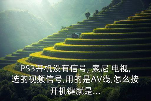 PS3開機沒有信號, 索尼 電視,選的視頻信號,用的是AV線,怎么按開機鍵就是...