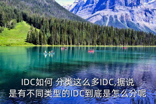 IDC如何 分類這么多IDC,據(jù)說是有不同類型的IDC到底是怎么分呢