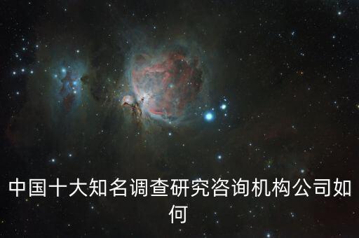 中國十大知名調(diào)查研究咨詢機(jī)構(gòu)公司如何