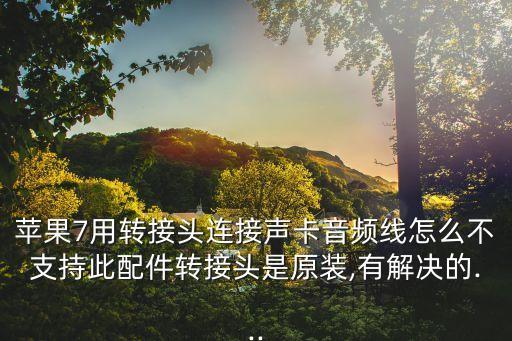 蘋果7用轉(zhuǎn)接頭連接聲卡音頻線怎么不支持此配件轉(zhuǎn)接頭是原裝,有解決的...