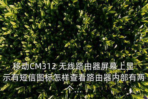 移動(dòng)CM312 無(wú)線路由器屏幕上顯示有短信圖標(biāo)怎樣查看路由器內(nèi)部有兩個(gè)...