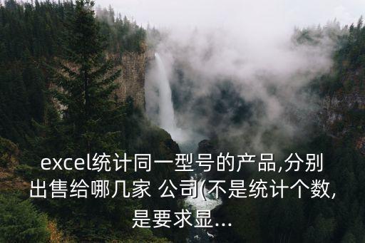 excel統(tǒng)計同一型號的產(chǎn)品,分別出售給哪幾家 公司(不是統(tǒng)計個數(shù),是要求顯...