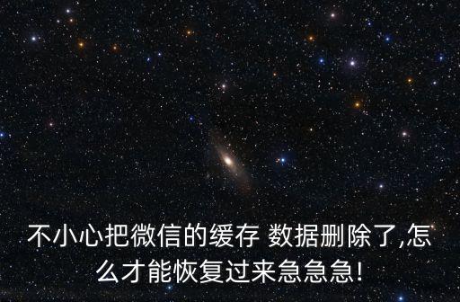 不小心把微信的緩存 數(shù)據(jù)刪除了,怎么才能恢復(fù)過(guò)來(lái)急急急!