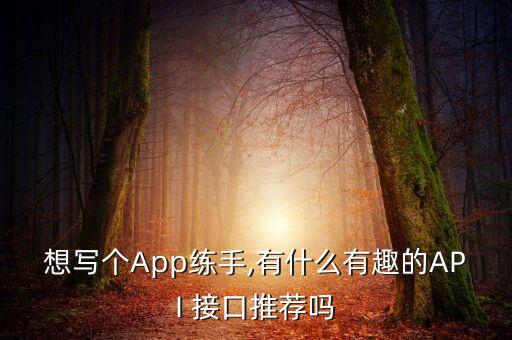 想寫個App練手,有什么有趣的API 接口推薦嗎
