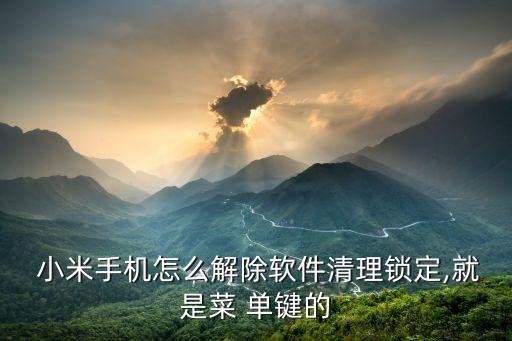  小米手機(jī)怎么解除軟件清理鎖定,就是菜 單鍵的