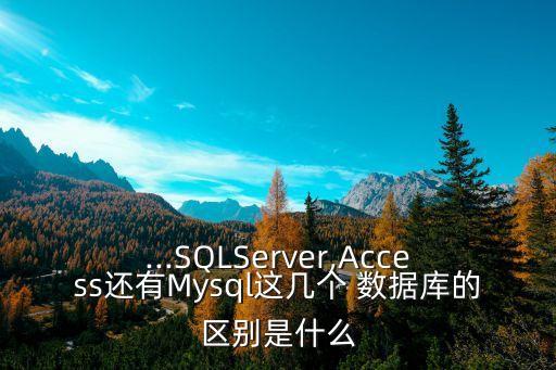 ...SQLServer,Access還有Mysql這幾個(gè) 數(shù)據(jù)庫的區(qū)別是什么