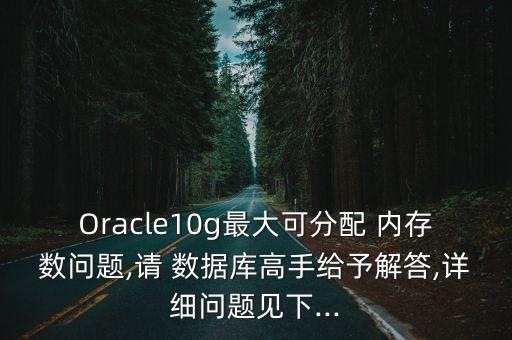 Oracle10g最大可分配 內(nèi)存數(shù)問題,請 數(shù)據(jù)庫高手給予解答,詳細問題見下...