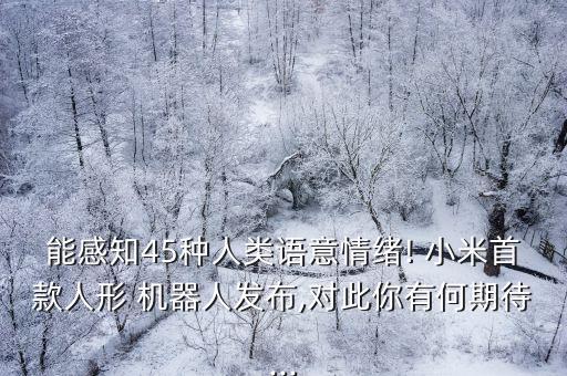 能感知45種人類語(yǔ)意情緒! 小米首款人形 機(jī)器人發(fā)布,對(duì)此你有何期待...
