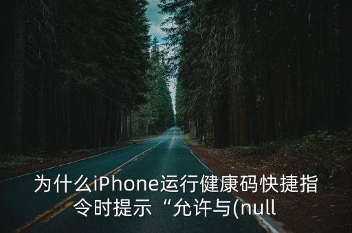 為什么iPhone運(yùn)行健康碼快捷指令時(shí)提示“允許與(null