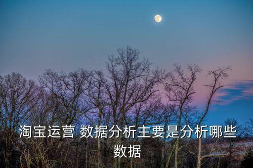 淘寶運營 數(shù)據(jù)分析主要是分析哪些 數(shù)據(jù)