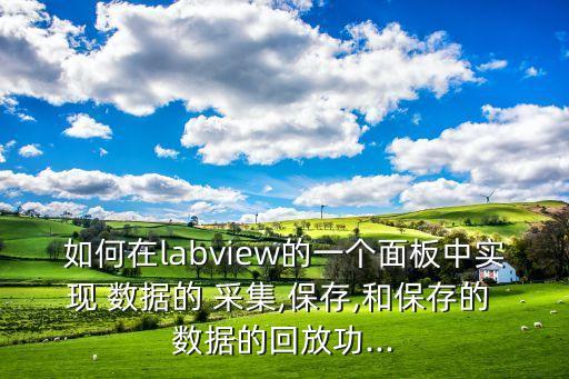 如何在labview的一個面板中實現(xiàn) 數(shù)據(jù)的 采集,保存,和保存的 數(shù)據(jù)的回放功...