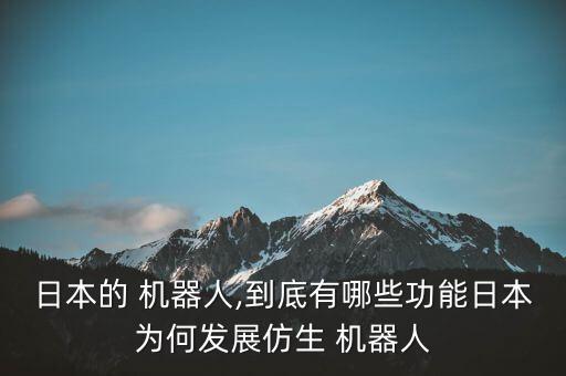 日本的 機(jī)器人,到底有哪些功能日本為何發(fā)展仿生 機(jī)器人