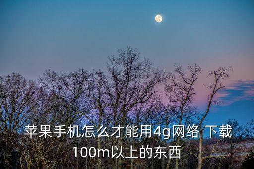  蘋果手機(jī)怎么才能用4g網(wǎng)絡(luò) 下載100m以上的東西
