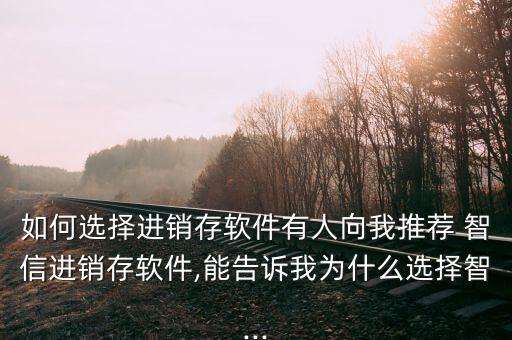 如何選擇進(jìn)銷存軟件有人向我推薦 智信進(jìn)銷存軟件,能告訴我為什么選擇智...