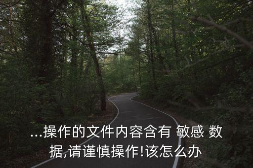 ...操作的文件內(nèi)容含有 敏感 數(shù)據(jù),請謹(jǐn)慎操作!該怎么辦