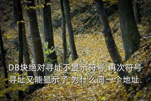 DB塊絕對(duì)尋址不顯示符號(hào),再次符號(hào)尋址又能顯示了,為什么同一個(gè)地址...