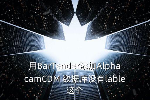 用BarTender添加AlphacamCDM 數(shù)據(jù)庫沒有l(wèi)able這個