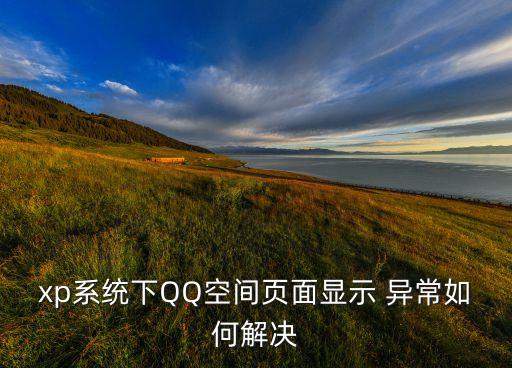 xp系統(tǒng)下QQ空間頁面顯示 異常如何解決