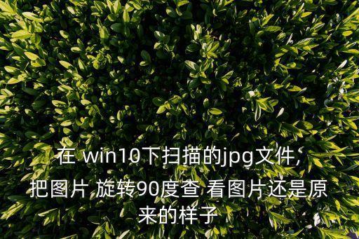 在 win10下掃描的jpg文件,把圖片 旋轉(zhuǎn)90度查 看圖片還是原來的樣子