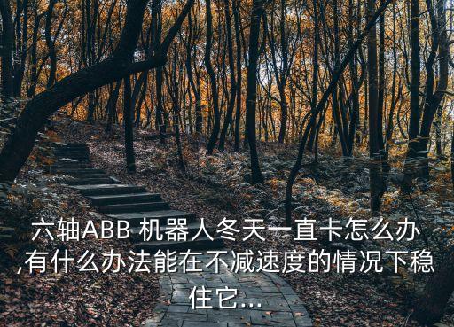 六軸ABB 機器人冬天一直卡怎么辦,有什么辦法能在不減速度的情況下穩(wěn)住它...