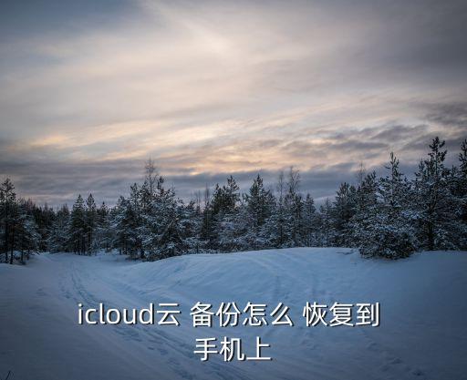 icloud云 備份怎么 恢復(fù)到 手機(jī)上