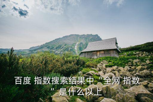  百度 指數(shù)搜索結(jié)果中“全網(wǎng) 指數(shù)”是什么以上