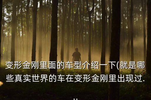 變形金剛里面的車型介紹一下(就是哪些真實世界的車在變形金剛里出現(xiàn)過...
