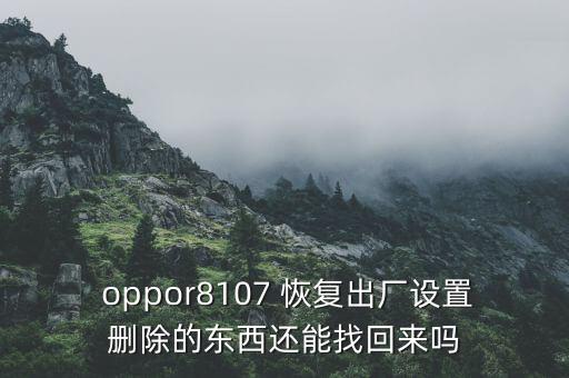  oppor8107 恢復(fù)出廠設(shè)置刪除的東西還能找回來嗎