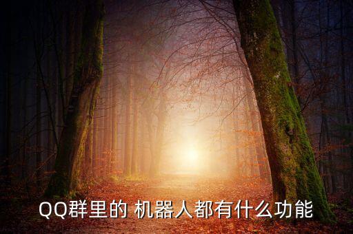 QQ群里的 機(jī)器人都有什么功能