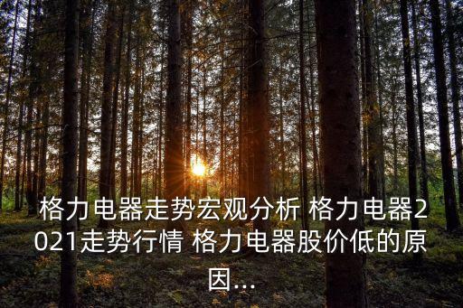  格力電器走勢(shì)宏觀分析 格力電器2021走勢(shì)行情 格力電器股價(jià)低的原因...