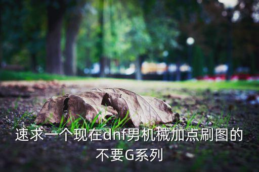 速求一個(gè)現(xiàn)在dnf男機(jī)械加點(diǎn)刷圖的不要G系列