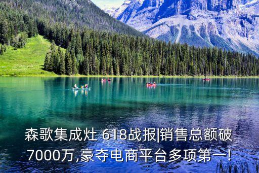 森歌集成灶 618戰(zhàn)報|銷售總額破7000萬,豪奪電商平臺多項第一!