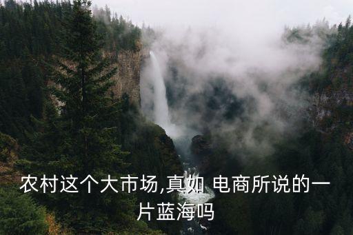 農(nóng)村這個(gè)大市場(chǎng),真如 電商所說(shuō)的一片藍(lán)海嗎