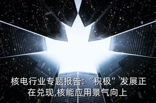  核電行業(yè)專題報(bào)告:“積極”發(fā)展正在兌現(xiàn),核能應(yīng)用景氣向上
