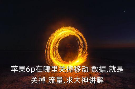 蘋果6p在哪里關(guān)掉移動(dòng) 數(shù)據(jù),就是關(guān)掉 流量,求大神講解