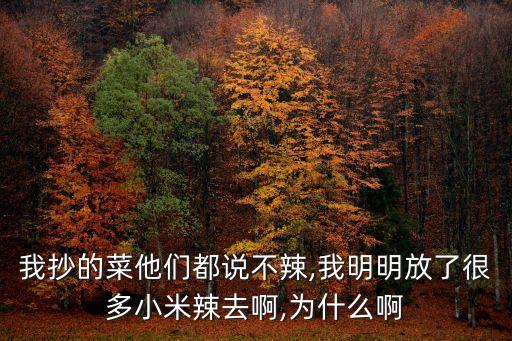 我抄的菜他們都說不辣,我明明放了很多小米辣去啊,為什么啊