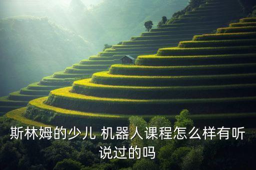 斯林姆的少兒 機(jī)器人課程怎么樣有聽說過的嗎